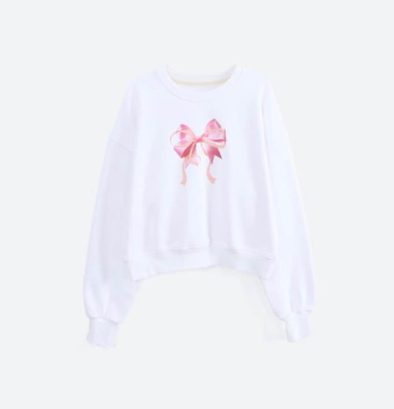 RonRon] Double Ribbon Crop Sweatshirt (2 Color) *LIMITED TIME